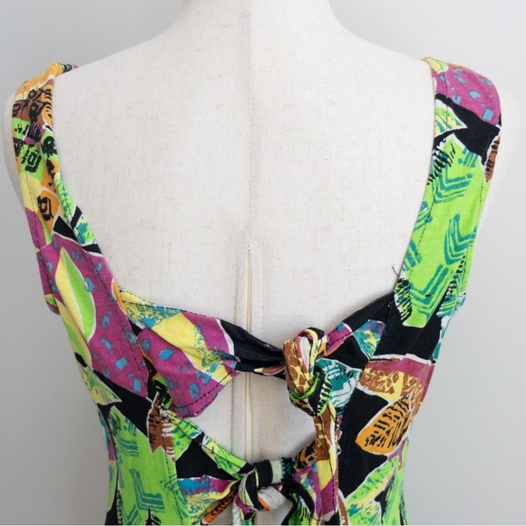 Jimmy'z Vintage 80's Tropical Ruffle Mini Dress - Picture 9 of 11